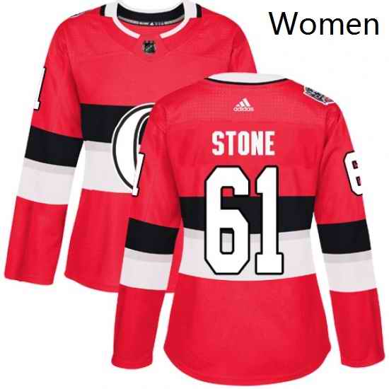 Womens Adidas Ottawa Senators 61 Mark Stone Authentic Red 2017 100 Classic NHL Jersey